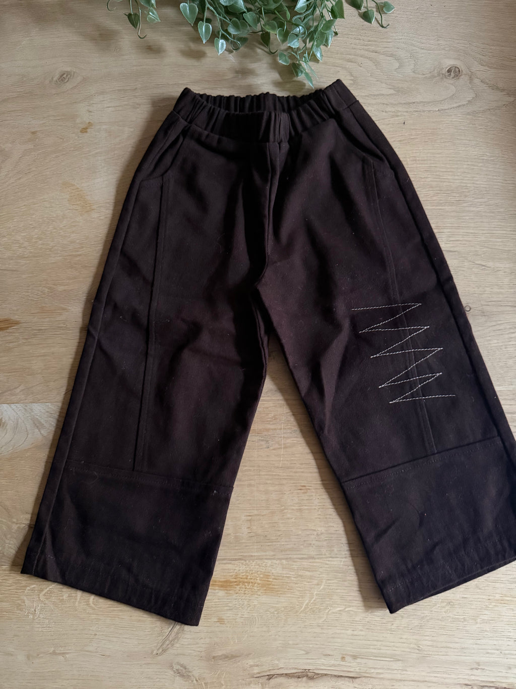 Brown Cotton Pants Set