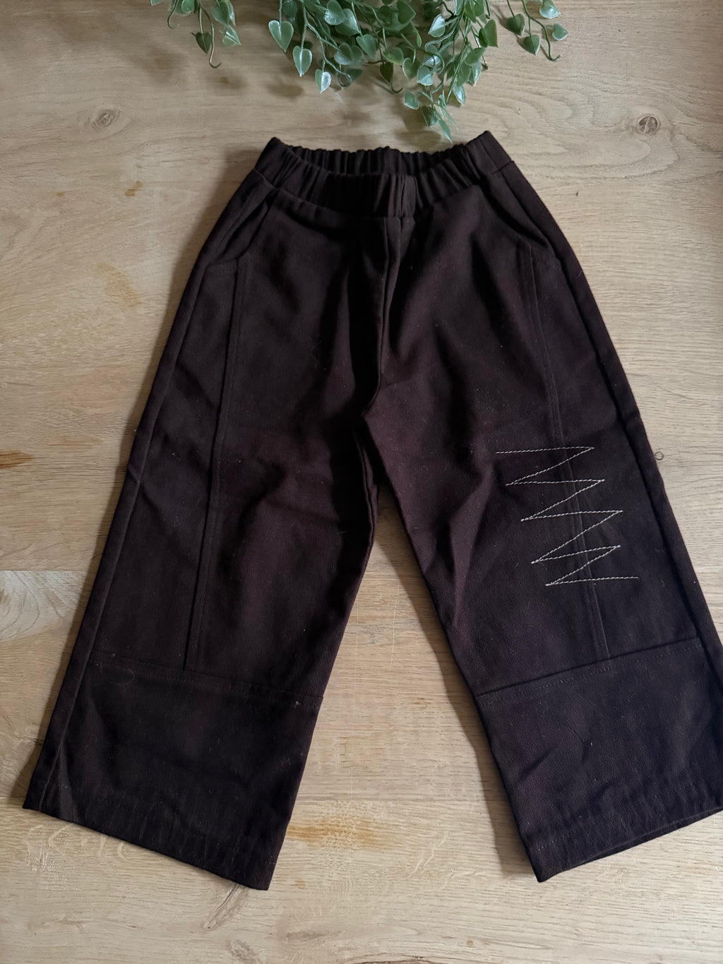 Brown Cotton Pants Set