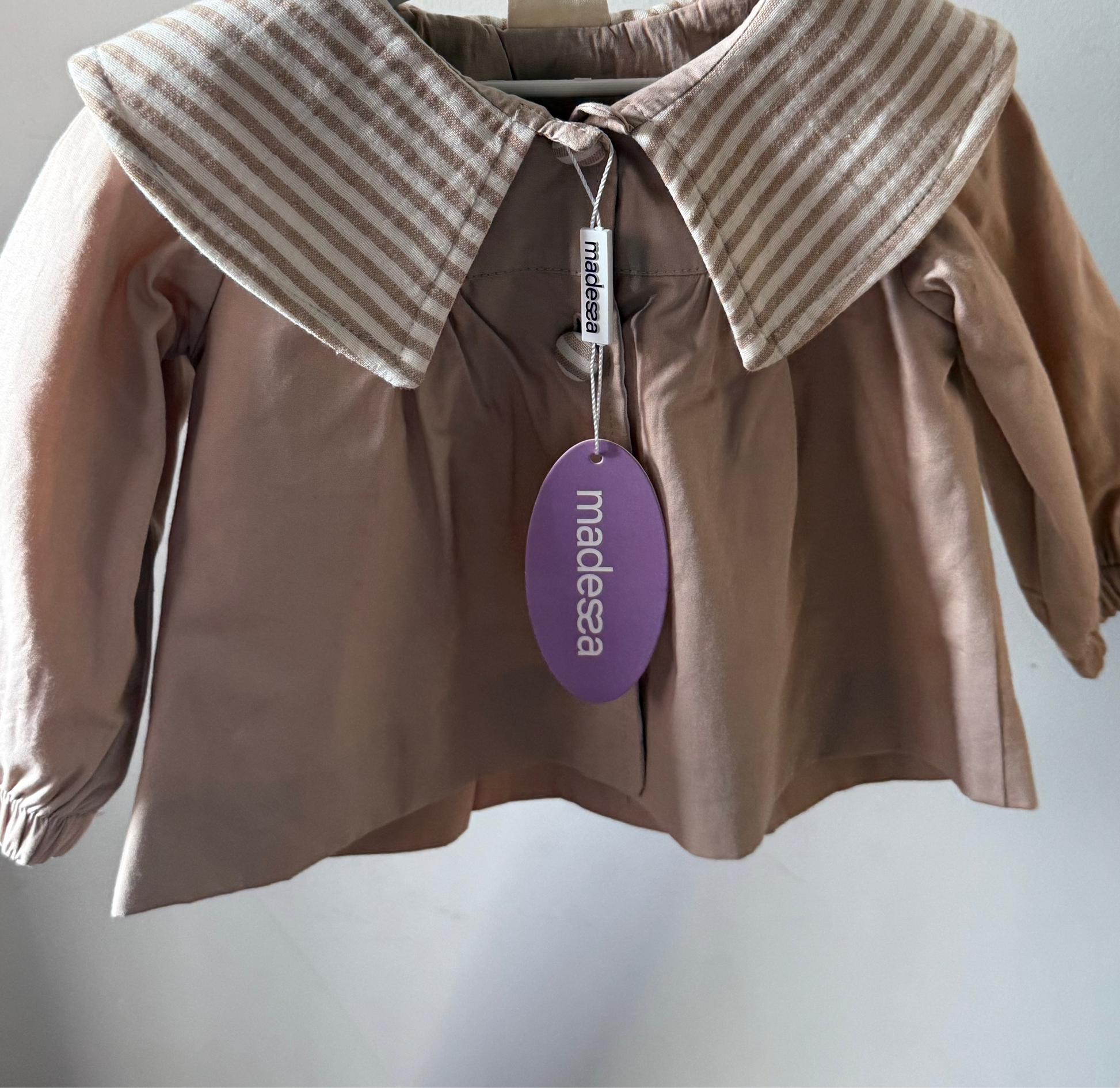 Striped Collar Cotton Blouse