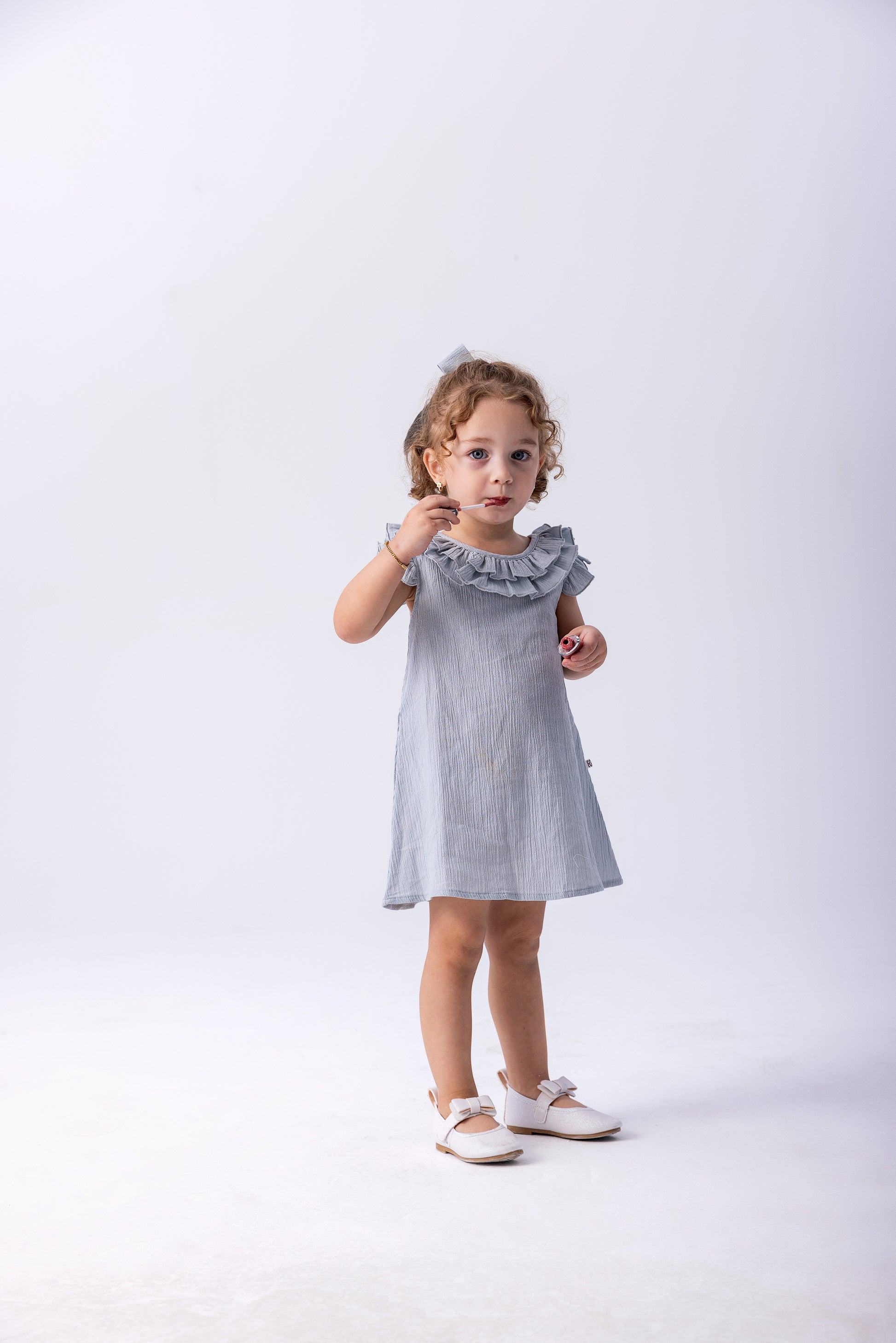Frill & Float Muslin Dress – Sky Blue