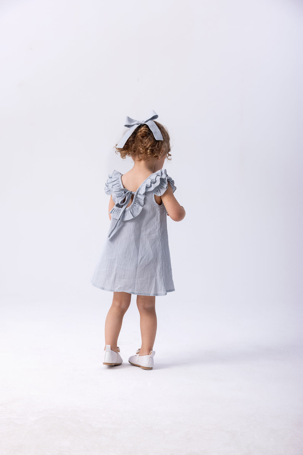 Frill & Float Muslin Dress – Sky Blue