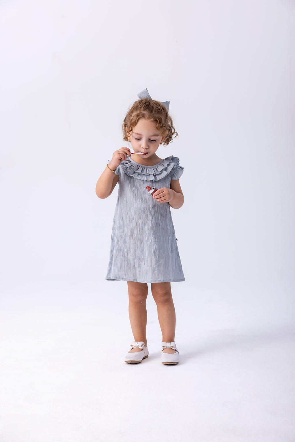 Frill & Float Muslin Dress – Sky Blue