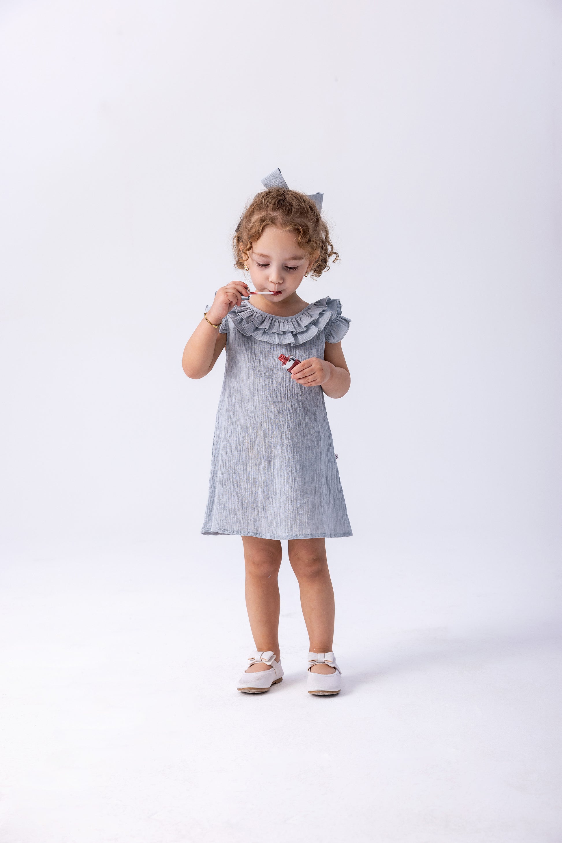 Frill & Float Muslin Dress – Sky Blue