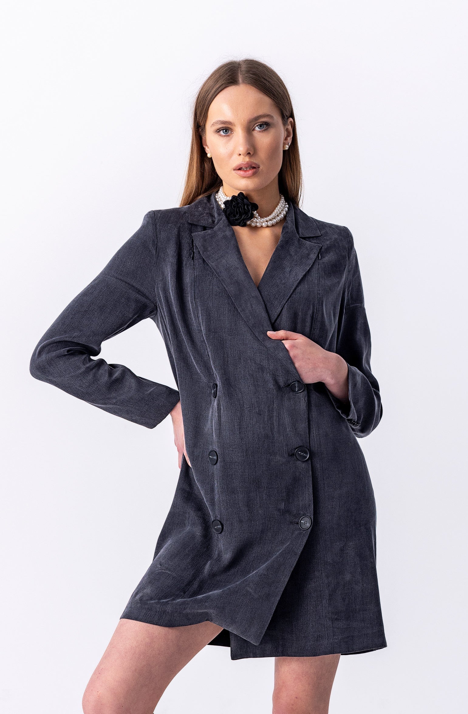 Nursing-Friendly Blazer Dress