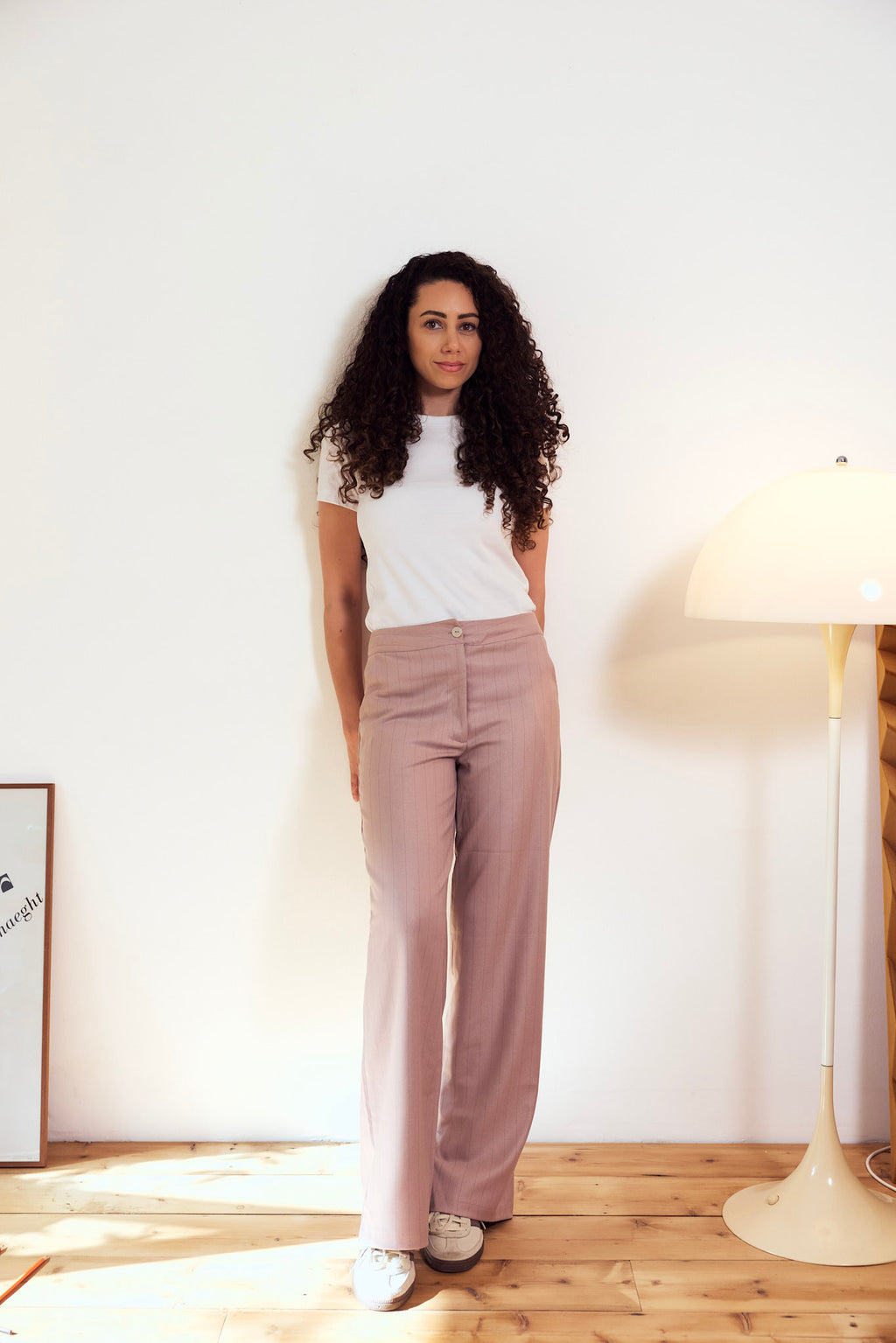 Madessa Pink Pants - Soft Cotton Blend Straight Leg