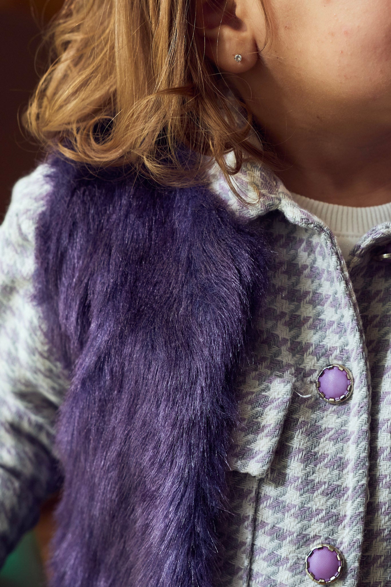 Purple Fur Vest