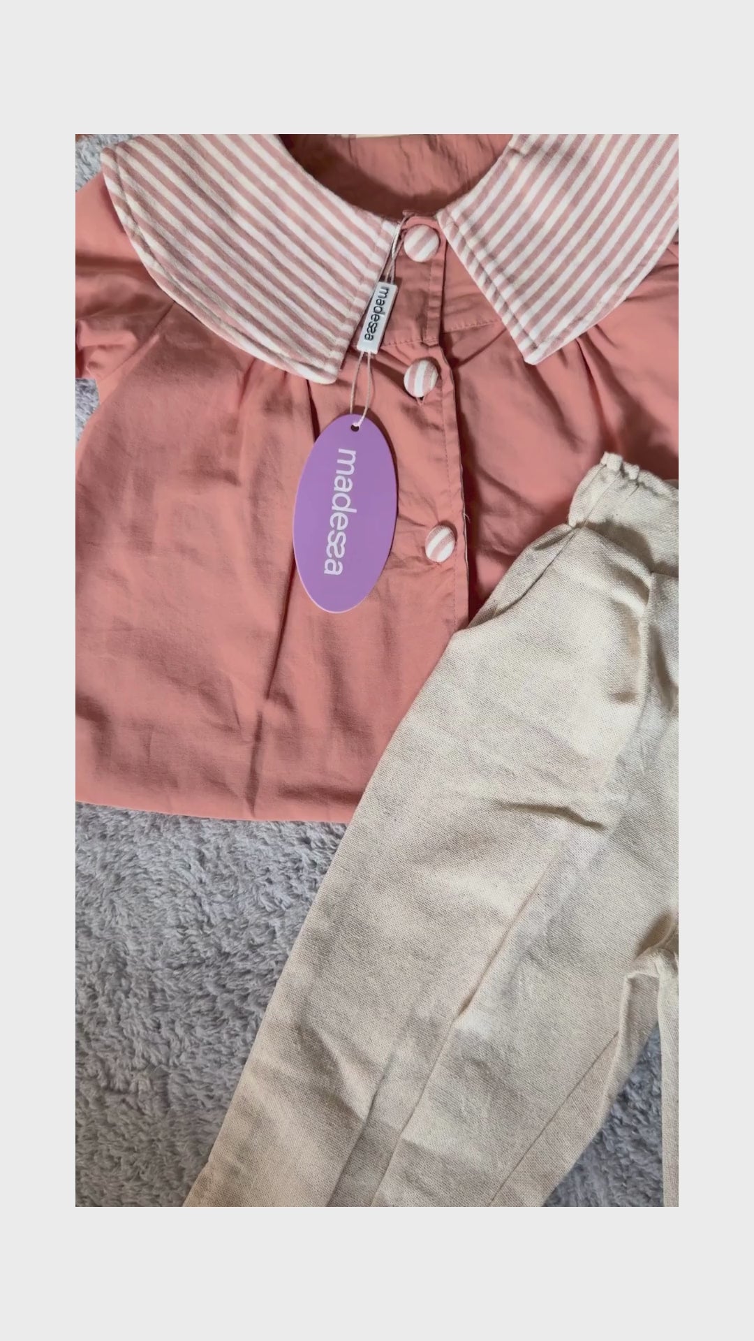 Striped Collar Cotton Blouse