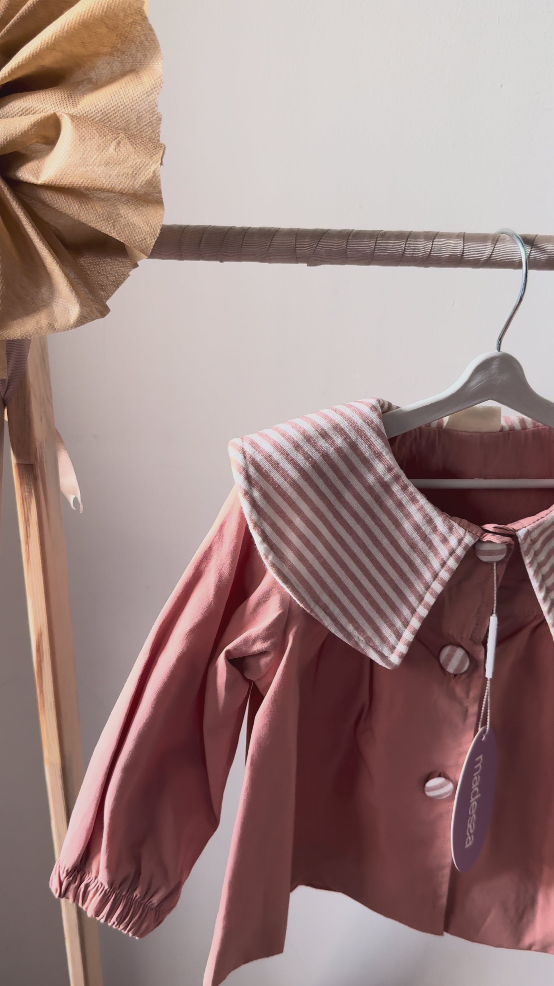 Striped Collar Cotton Blouse